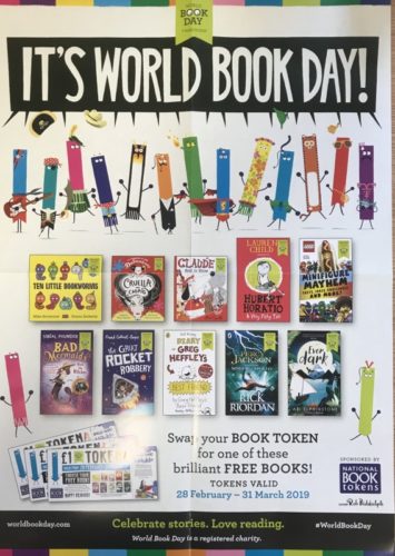 We will be taking part in World Book day on Thursday 7th March.  Children can come to school dressed as their favourite character from a book.  £1 World Book Day tokens will be handed out on 27th February 2019